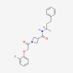 molecular formula C22H25FN2O3 B2683188 1-[2-(2-氟苯氧基)乙酰]-N-(4-苯基丁-2-基)氮杂环丁烷-3-甲酰胺 CAS No. 1351613-28-9