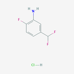 molecular formula C7H7ClF3N B2683197 5-(Difluoromethyl)-2-fluoroaniline hydrochloride CAS No. 1955530-30-9