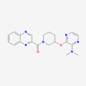 molecular formula C20H22N6O2 B2683198 (3-((3-(Dimethylamino)pyrazin-2-yl)oxy)piperidin-1-yl)(quinoxalin-2-yl)methanone CAS No. 2034482-63-6