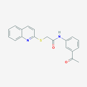 B2683200 N-(3-acetylphenyl)-2-(quinolin-2-ylthio)acetamide CAS No. 671198-62-2