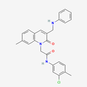 B2683207 2-[3-(anilinomethyl)-7-methyl-2-oxoquinolin-1(2H)-yl]-N-(3-chloro-4-methylphenyl)acetamide CAS No. 893789-92-9