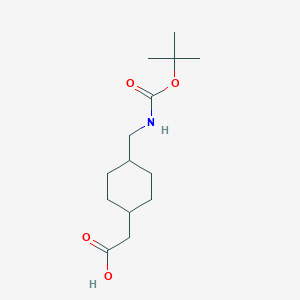 molecular formula C14H25NO4 B2683212 2-[4-[[(2-甲基丙烷-2-基)氧羰基氨基]甲基]环己基]乙酸 CAS No. 180046-57-5