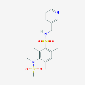 molecular formula C17H23N3O4S2 B2683219 2,4,6-trimethyl-3-[methyl(methylsulfonyl)amino]-N-(pyridin-3-ylmethyl)benzenesulfonamide CAS No. 919015-03-5