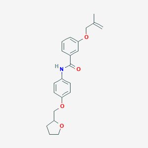 molecular formula C22H25NO4 B268322 3-[(2-methylprop-2-en-1-yl)oxy]-N-[4-(tetrahydrofuran-2-ylmethoxy)phenyl]benzamide 