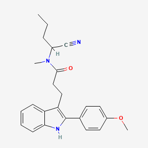 molecular formula C24H27N3O2 B2683225 N-(1-cyanobutyl)-3-[2-(4-methoxyphenyl)-1H-indol-3-yl]-N-methylpropanamide CAS No. 2094579-42-5