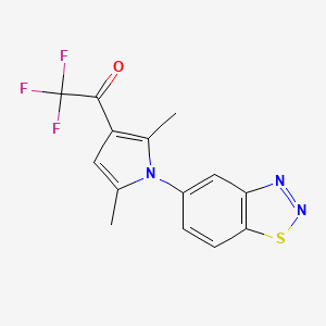 molecular formula C14H10F3N3OS B2683233 1-[1-(1,2,3-苯并噻二唑-5-基)-2,5-二甲基-1H-吡咯-3-基]-2,2,2-三氟-1-乙酮 CAS No. 866156-74-3