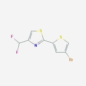molecular formula C8H4BrF2NS2 B2683245 2-(4-Bromothiophen-2-yl)-4-(difluoromethyl)-1,3-thiazole CAS No. 2248380-53-0