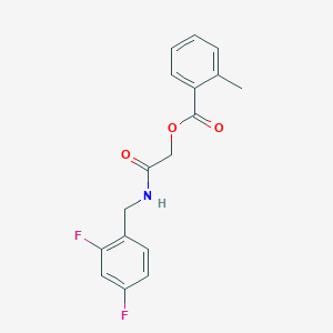 molecular formula C17H15F2NO3 B2683247 2-((2,4-二氟苯甲基)氨基)-2-氧代乙基 2-甲基苯甲酸酯 CAS No. 1241984-90-6