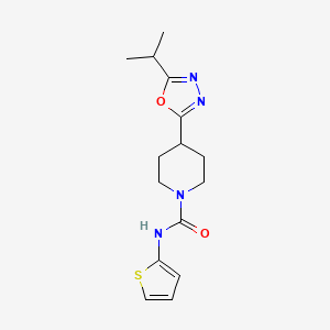 molecular formula C15H20N4O2S B2683254 4-(5-isopropyl-1,3,4-oxadiazol-2-yl)-N-(thiophen-2-yl)piperidine-1-carboxamide CAS No. 1172063-80-7