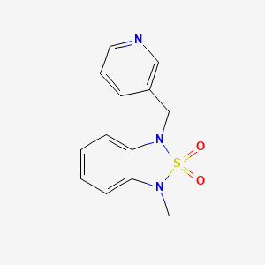 molecular formula C13H13N3O2S B2683265 1-Methyl-3-(pyridin-3-ylmethyl)-1,3-dihydrobenzo[c][1,2,5]thiadiazole 2,2-dioxide CAS No. 2034591-68-7