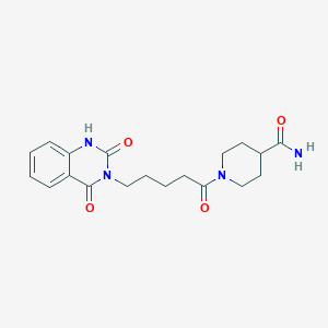 molecular formula C19H24N4O4 B2683270 1-[5-(2,4-dioxo-1H-quinazolin-3-yl)pentanoyl]piperidine-4-carboxamide CAS No. 1024279-48-8