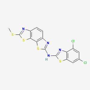 molecular formula C16H8Cl2N4S4 B2683271 N-(4,6-二氯苯并[d]噻唑-2-基)-7-(甲硫基)苯并[1,2-d:4,3-d']双噻唑-2-胺 CAS No. 1286709-40-7