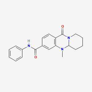 molecular formula C20H21N3O2 B2683278 5-methyl-11-oxo-N-phenyl-5,6,7,8,9,11-hexahydro-5aH-pyrido[2,1-b]quinazoline-3-carboxamide CAS No. 1574594-64-1