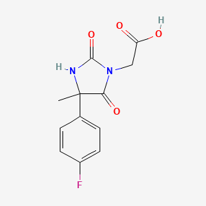 molecular formula C12H11FN2O4 B2683282 [4-(4-Fluorophenyl)-4-methyl-2,5-dioxoimidazolidin-1-yl]acetic acid CAS No. 956327-03-0