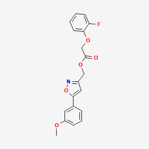molecular formula C19H16FNO5 B2683284 (5-(3-Methoxyphenyl)isoxazol-3-yl)methyl 2-(2-fluorophenoxy)acetate CAS No. 946346-94-7