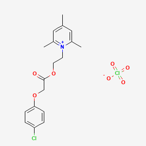 molecular formula C18H21Cl2NO7 B2683295 1-(2-{[2-(4-Chlorophenoxy)acetyl]oxy}ethyl)-2,4,6-trimethylpyridin-1-ium perchlorate CAS No. 113515-44-9