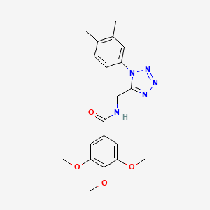 molecular formula C20H23N5O4 B2683297 N-((1-(3,4-dimethylphenyl)-1H-tetrazol-5-yl)methyl)-3,4,5-trimethoxybenzamide CAS No. 933009-85-9