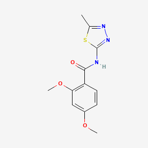 molecular formula C12H13N3O3S B2683300 2,4-二甲氧基-N-(5-甲基-1,3,4-噻二唑-2-基)苯甲酰胺 CAS No. 349617-10-3
