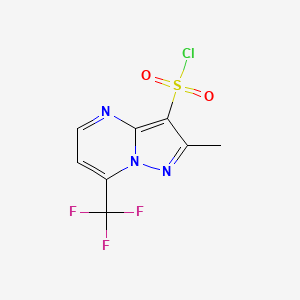 molecular formula C8H5ClF3N3O2S B2683303 2-Methyl-7-(trifluoromethyl)pyrazolo[1,5-A]pyrimidine-3-sulfonyl chloride CAS No. 1016515-74-4