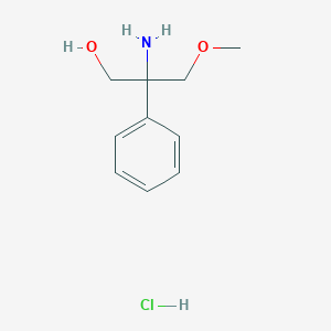 molecular formula C10H16ClNO2 B2683315 2-氨基-3-甲氧基-2-苯基丙醇;盐酸盐 CAS No. 2225147-20-4