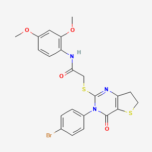 2-((3-(4-bromophenyl)-4-oxo-3,4,6,7-tetrahydrothieno[3,2-d]pyrimidin-2-yl)thio)-N-(2,4-dimethoxyphenyl)acetamide