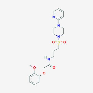 2-(2-methoxyphenoxy)-N-(3-((4-(pyridin-2-yl)piperazin-1-yl)sulfonyl)propyl)acetamide