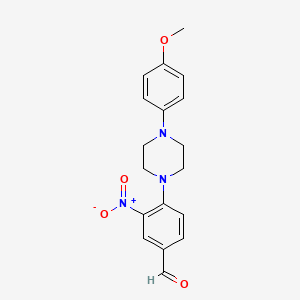 molecular formula C18H19N3O4 B2683336 4-[4-(4-甲氧基苯基)哌嗪-1-基]-3-硝基苯甲醛 CAS No. 851271-45-9