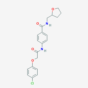 molecular formula C20H21ClN2O4 B268334 4-{[(4-chlorophenoxy)acetyl]amino}-N-(tetrahydro-2-furanylmethyl)benzamide 