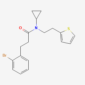 molecular formula C18H20BrNOS B2683340 3-(2-溴苯基)-N-环丙基-N-(2-(噻吩-2-基)乙基)丙酰胺 CAS No. 1797318-42-3
