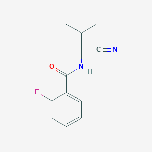 molecular formula C13H15FN2O B2683344 N-(2-氰代-3-甲基丁基)-2-氟苯甲酰胺 CAS No. 1090654-81-1