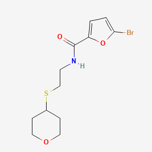 molecular formula C12H16BrNO3S B2683350 5-bromo-N-[2-(oxan-4-ylsulfanyl)ethyl]furan-2-carboxamide CAS No. 2034289-55-7