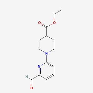molecular formula C14H18N2O3 B2683351 乙酸乙酯 1-(6-甲酰吡啶-2-基)哌啶-4-羧酸酯 CAS No. 2138230-97-2