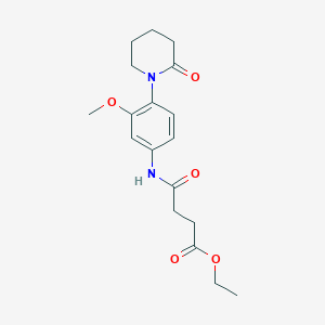 molecular formula C18H24N2O5 B2683352 Ethyl 4-[3-methoxy-4-(2-oxopiperidin-1-yl)anilino]-4-oxobutanoate CAS No. 922979-30-4