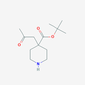 molecular formula C13H23NO3 B2683353 Tert-butyl 4-(2-oxopropyl)piperidine-4-carboxylate CAS No. 2287283-13-8