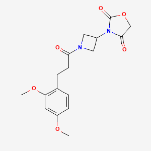 molecular formula C17H20N2O6 B2683356 3-(1-(3-(2,4-二甲氧基苯基)丙酰)噁唑啉-3-基)噁唑啉-2,4-二酮 CAS No. 1903228-62-5