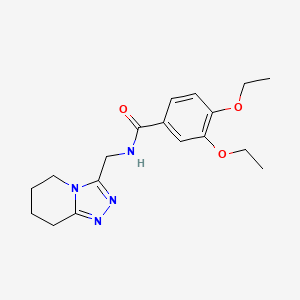 molecular formula C18H24N4O3 B2683358 3,4-diethoxy-N-(5,6,7,8-tetrahydro[1,2,4]triazolo[4,3-a]pyridin-3-ylmethyl)benzamide CAS No. 1358904-58-1