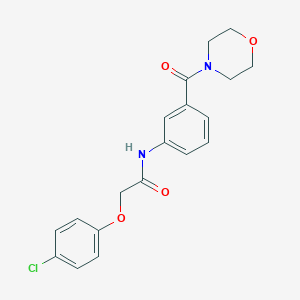 molecular formula C19H19ClN2O4 B268336 2-(4-chlorophenoxy)-N-[3-(4-morpholinylcarbonyl)phenyl]acetamide 