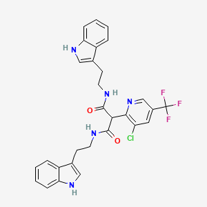 2-[3-chloro-5-(trifluoromethyl)pyridin-2-yl]-N,N'-bis[2-(1H-indol-3-yl)ethyl]propanediamide