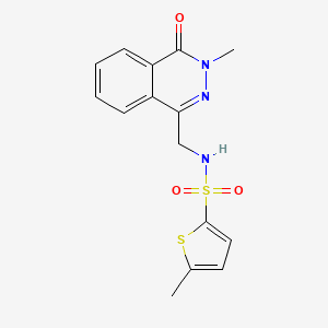 molecular formula C15H15N3O3S2 B2683368 5-甲基-N-((3-甲基-4-氧代-3,4-二氢喹唑-1-基)甲基)噻吩-2-磺酰胺 CAS No. 1396877-91-0