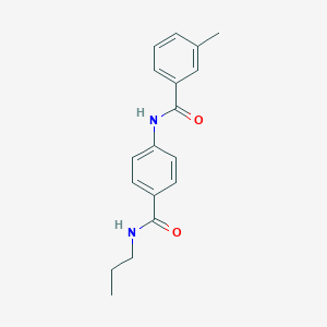 molecular formula C18H20N2O2 B268337 3-methyl-N-{4-[(propylamino)carbonyl]phenyl}benzamide 