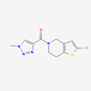 molecular formula C11H11ClN4OS B2683376 (2-chloro-6,7-dihydrothieno[3,2-c]pyridin-5(4H)-yl)(1-methyl-1H-1,2,3-triazol-4-yl)methanone CAS No. 2034224-23-0