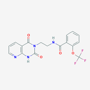 molecular formula C17H13F3N4O4 B2683378 N-(2-(2,4-dioxo-1,2-dihydropyrido[2,3-d]pyrimidin-3(4H)-yl)ethyl)-2-(trifluoromethoxy)benzamide CAS No. 2034271-74-2