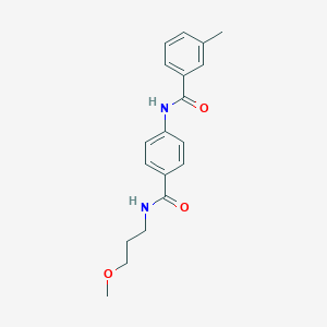 molecular formula C19H22N2O3 B268338 N-(4-{[(3-methoxypropyl)amino]carbonyl}phenyl)-3-methylbenzamide 