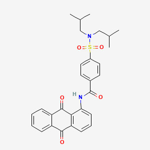 4-[bis(2-methylpropyl)sulfamoyl]-N-(9,10-dioxoanthracen-1-yl)benzamide