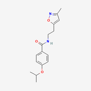 molecular formula C16H20N2O3 B2683389 4-isopropoxy-N-(2-(3-methylisoxazol-5-yl)ethyl)benzamide CAS No. 1421490-04-1