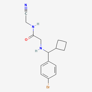 molecular formula C15H18BrN3O B2683399 2-{[(4-bromophenyl)(cyclobutyl)methyl]amino}-N-(cyanomethyl)acetamide CAS No. 1797047-95-0