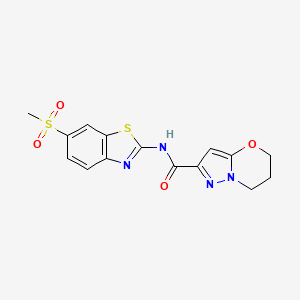 N-(6-(methylsulfonyl)benzo[d]thiazol-2-yl)-6,7-dihydro-5H-pyrazolo[5,1-b][1,3]oxazine-2-carboxamide