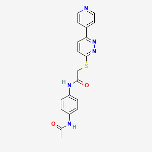 N-(4-acetamidophenyl)-2-(6-pyridin-4-ylpyridazin-3-yl)sulfanylacetamide