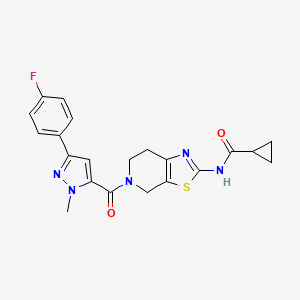 N-(5-(3-(4-fluorophenyl)-1-methyl-1H-pyrazole-5-carbonyl)-4,5,6,7-tetrahydrothiazolo[5,4-c]pyridin-2-yl)cyclopropanecarboxamide