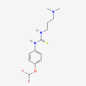 molecular formula C13H19F2N3OS B2683411 1-[4-(Difluoromethoxy)phenyl]-3-[3-(dimethylamino)propyl]thiourea CAS No. 398995-87-4